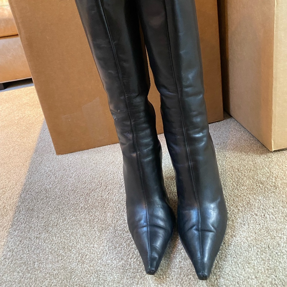 Black Prada size 9 high boot. Sexy and classic. Super comfortable.